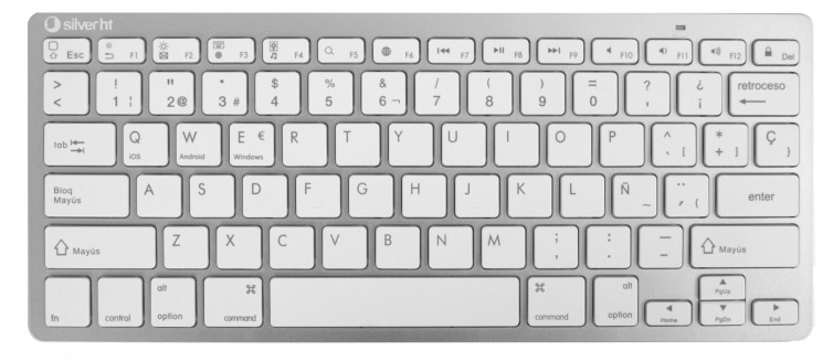 Teclado silver HT EDITION inalámbrico blanco Bluetooth